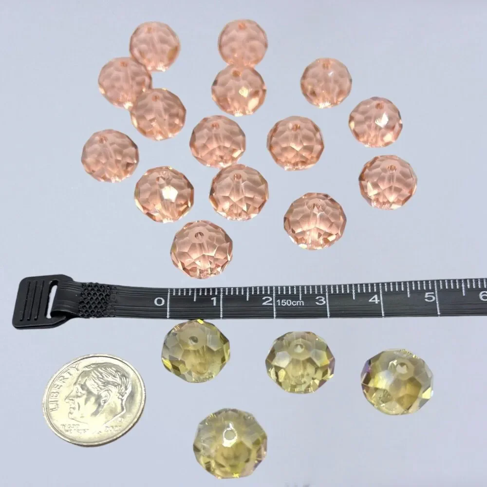 Mixed Lot Beads Faceted Glass Gemstones Gold Tone Metal Crystal Jewelry Findings